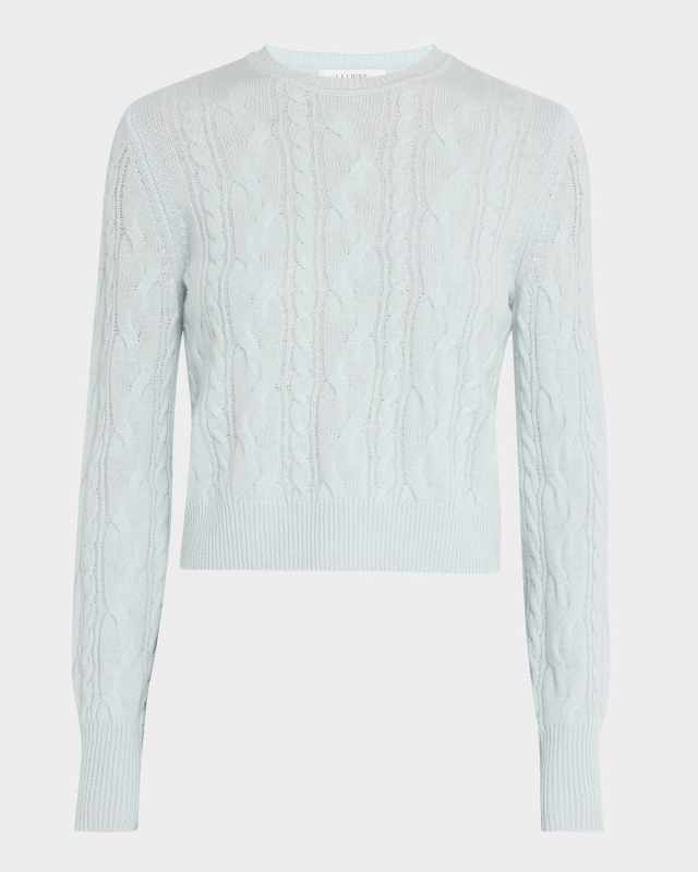 Cashmere Shrunken Cable-Knit Sweat